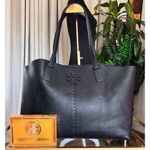 AUTHENTIC TORY BURCH BLACK LEATHER MCGRAW SHOULDER BAG